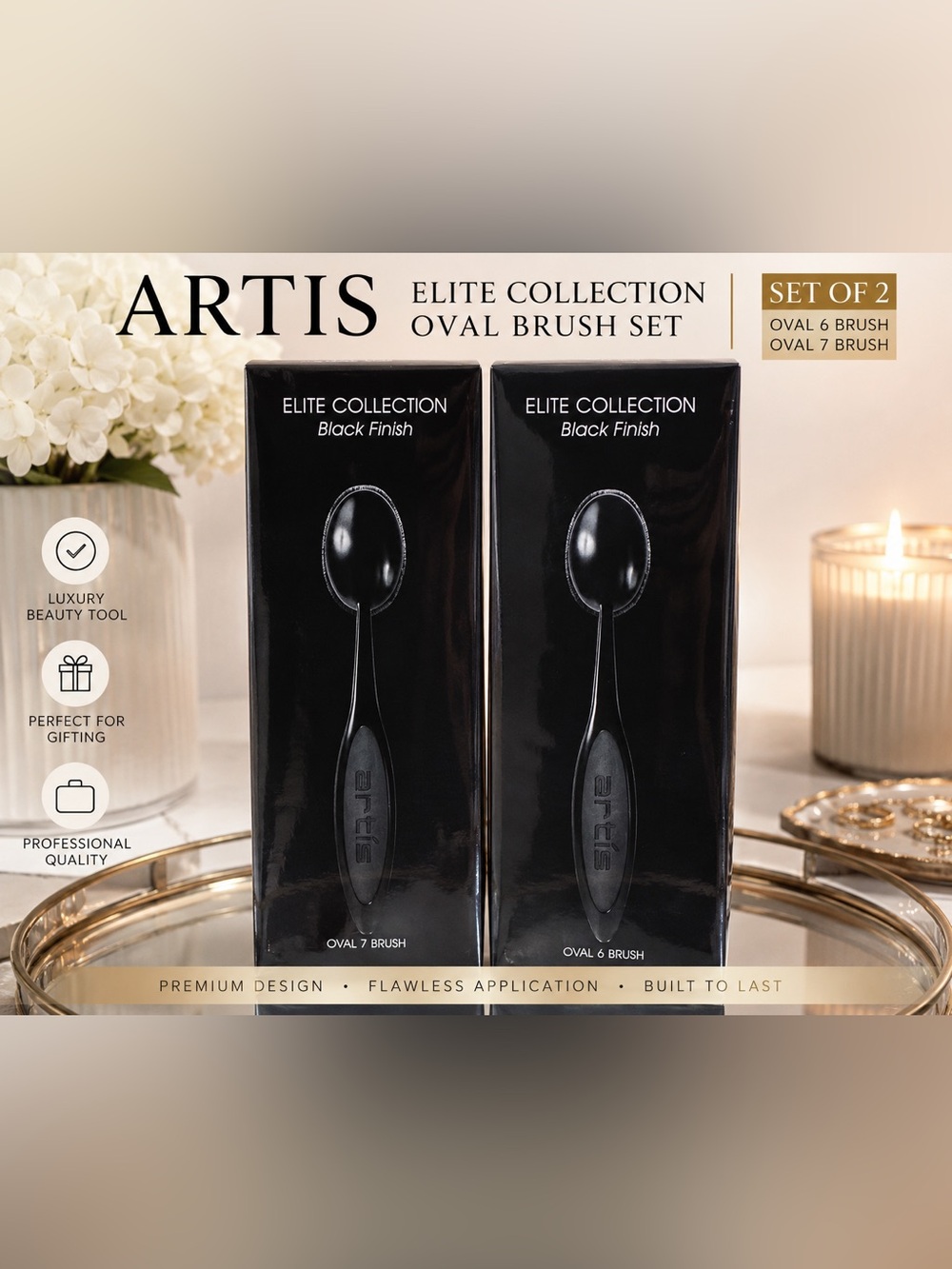 artis Elite Collection Sephora Oval Brush Set NIB Sealed